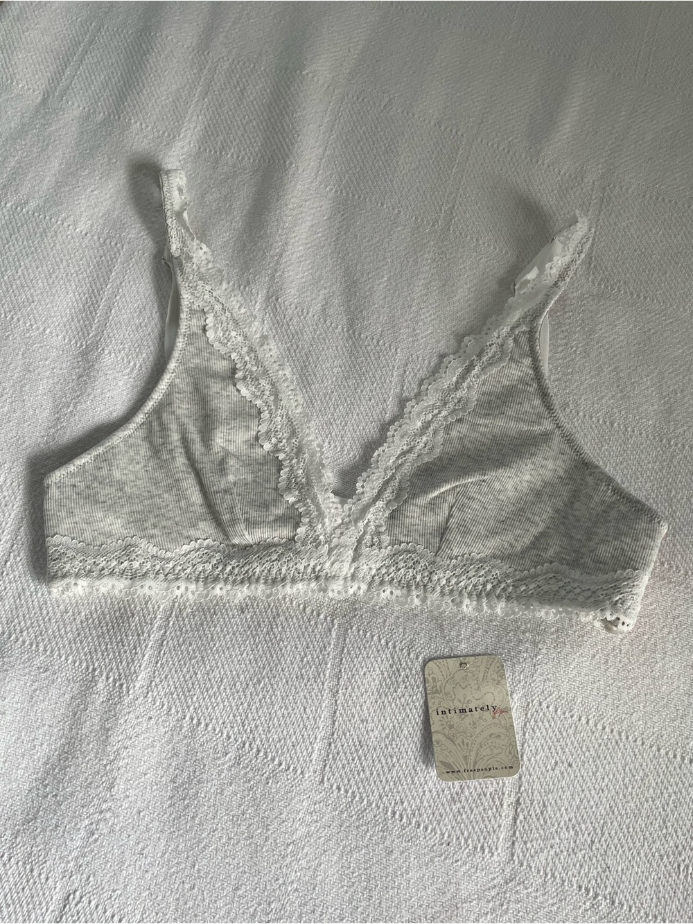 Free People Oh My Darling Plunge Bralette in Heather Grey Combo - Picture 3 of 8